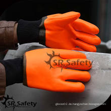 SRSAFETY chemische Sicherheit Arbeit PVC Handschuhe LOGO Anpassung Garn gestrickt Maschinen